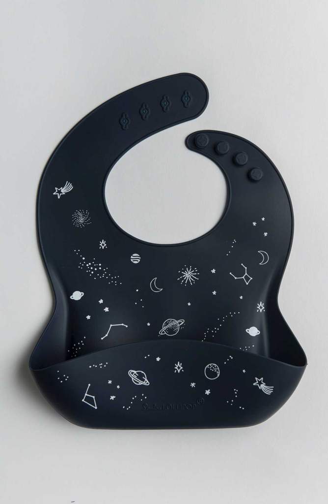 Loulou Lollipop Printed Silicone Bib - Space