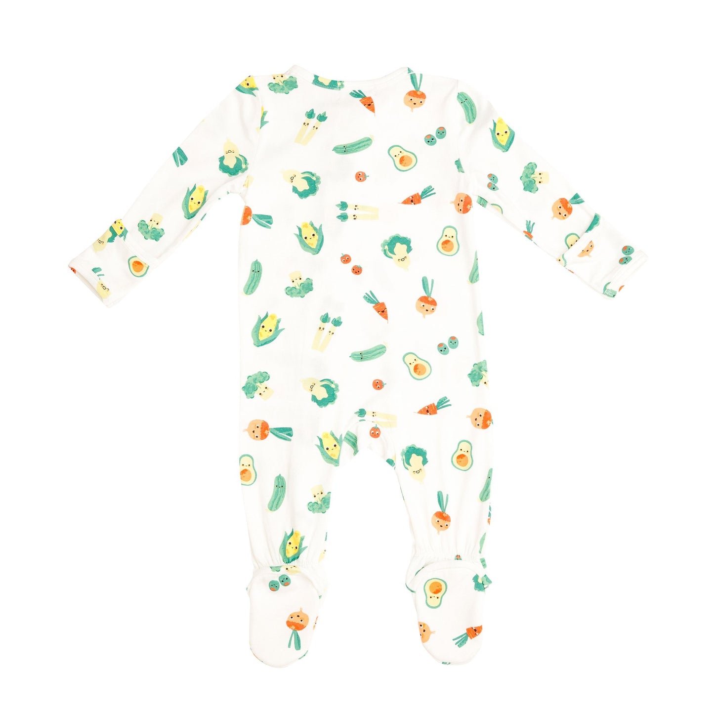 Healthy Greens Zipper Footie Blue