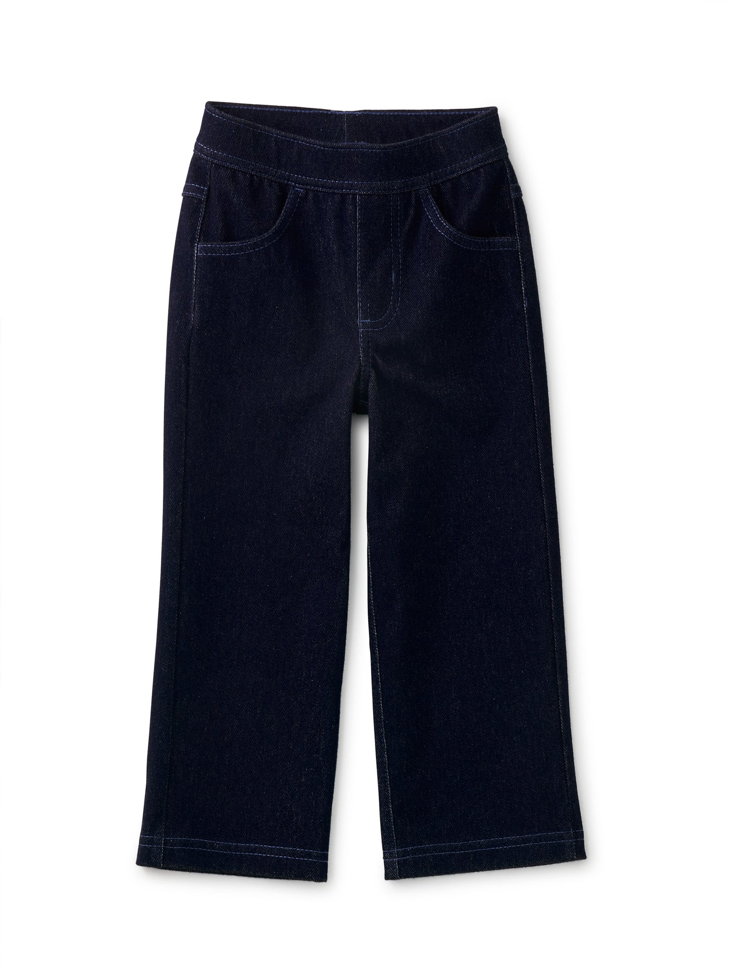 Dark Wash Denim-Like Flare Pants