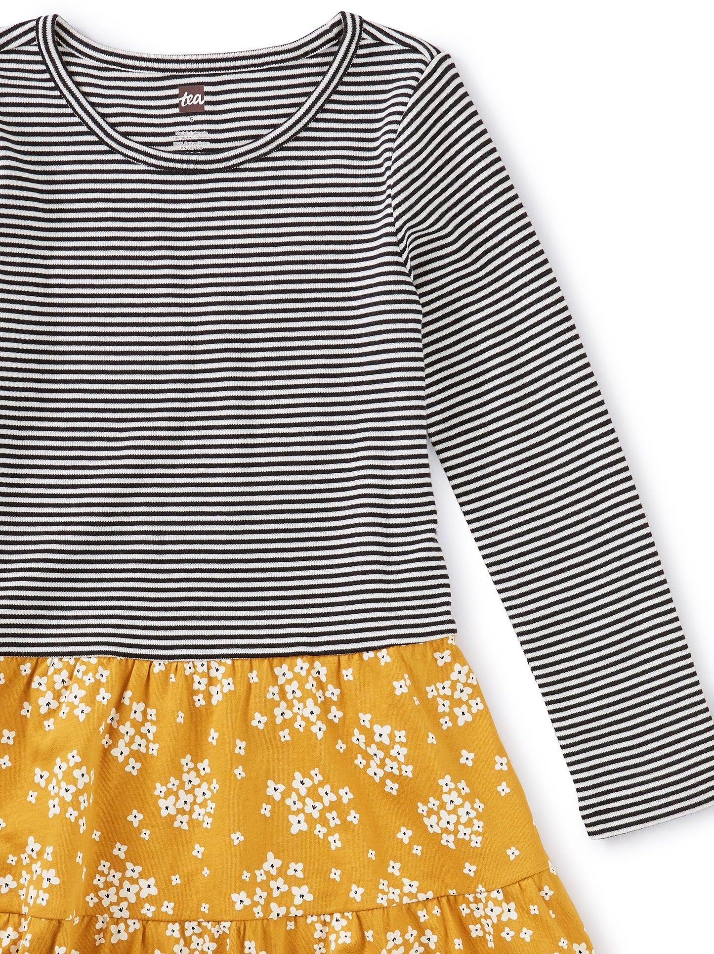 Tea Collection Tiered Skirted Dress - Golden Wildflowers