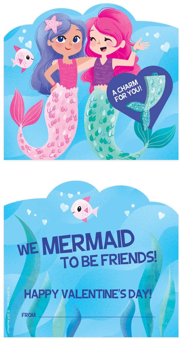 Mermaid Charm Valentine Cards