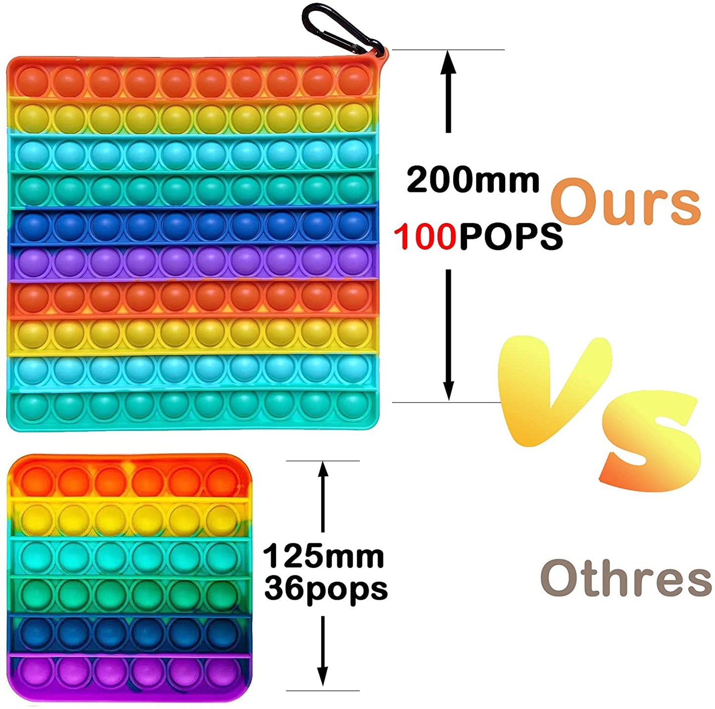Big Rainbow Square Pop Fidget Toy