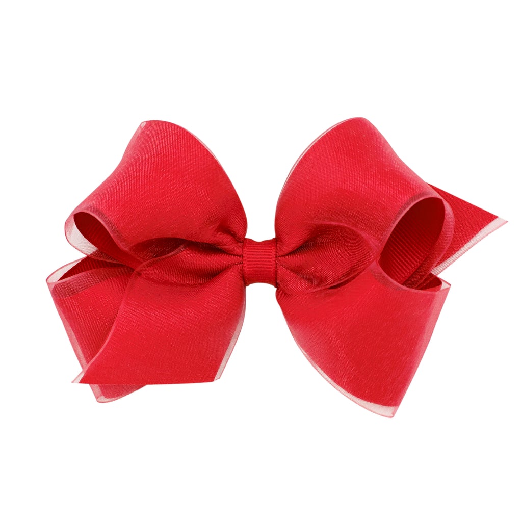 Medium Organza Overlay Grosgrain Hair Bow