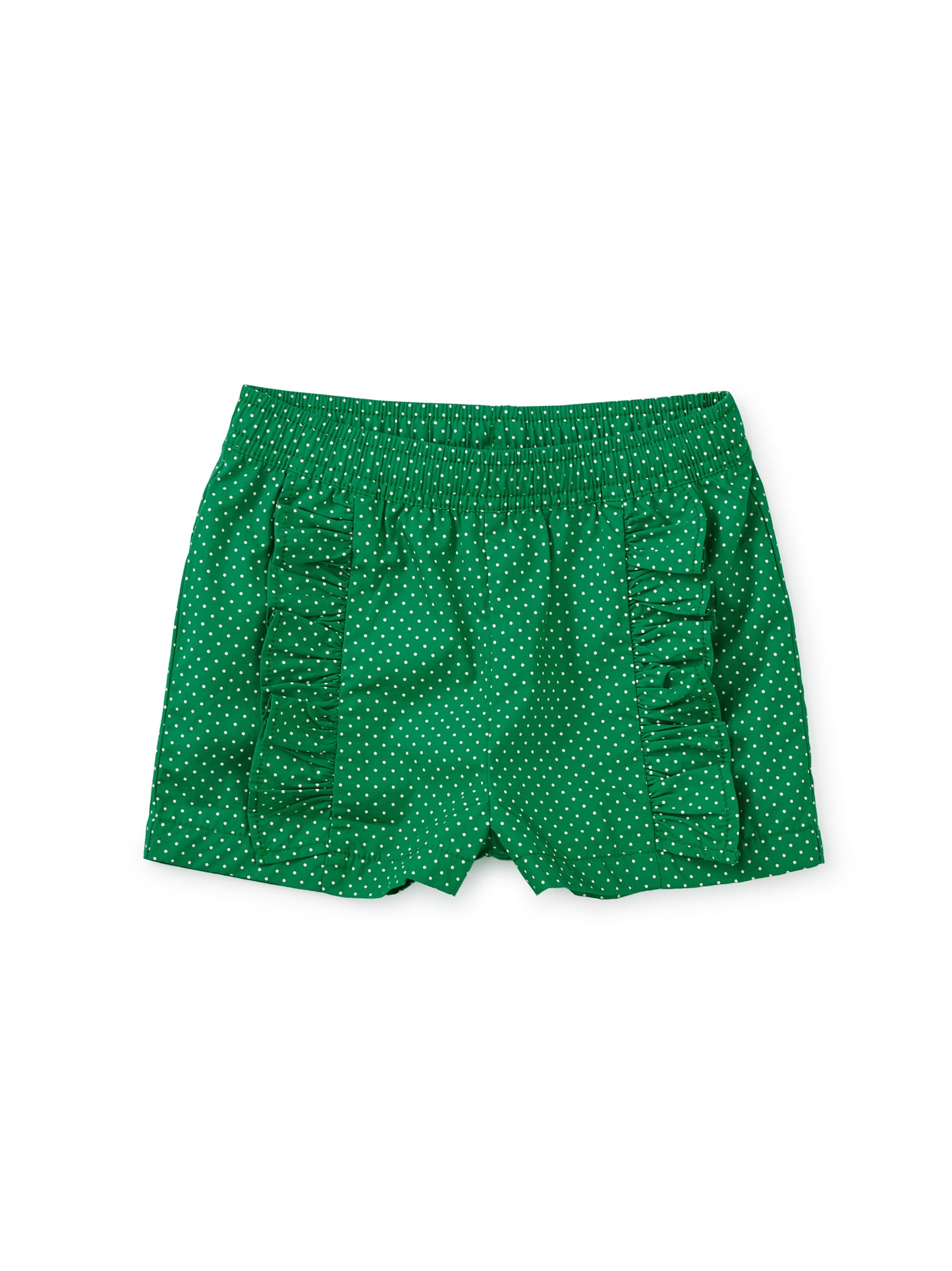 Polka Dots in Green Rumba Ruffle Shorts