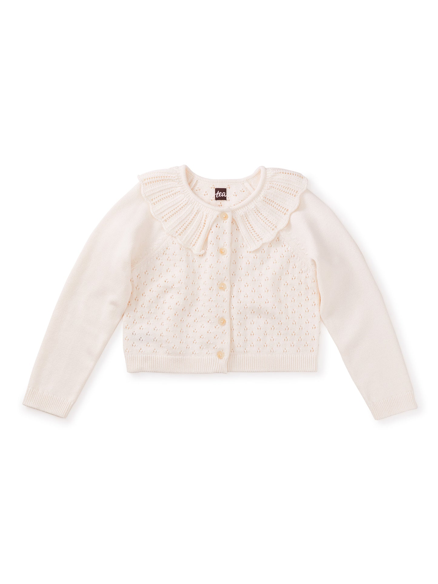 Chalk Collared Pointelle Cardigan