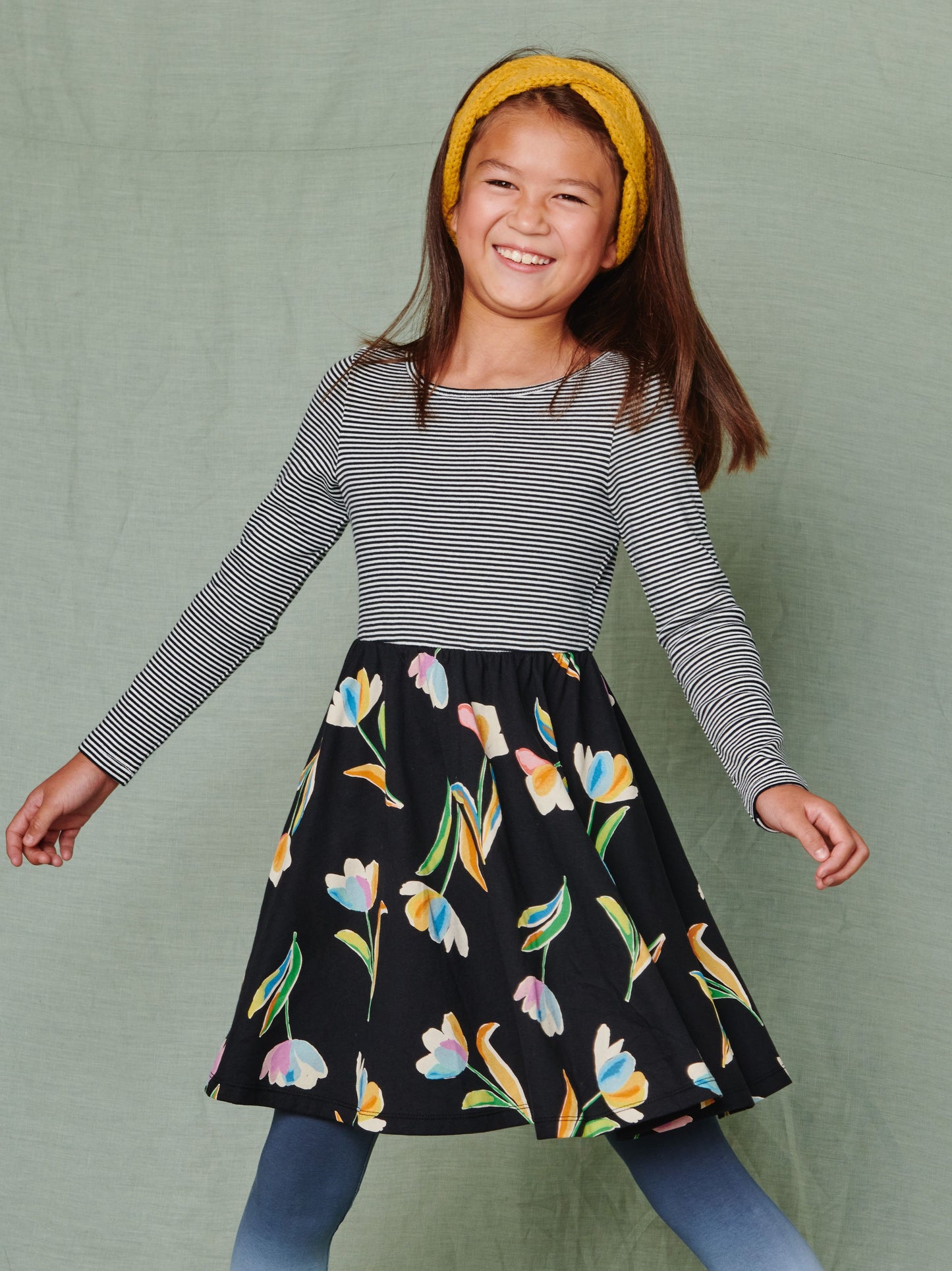 Ballet Skirted Dress in Night Blomma