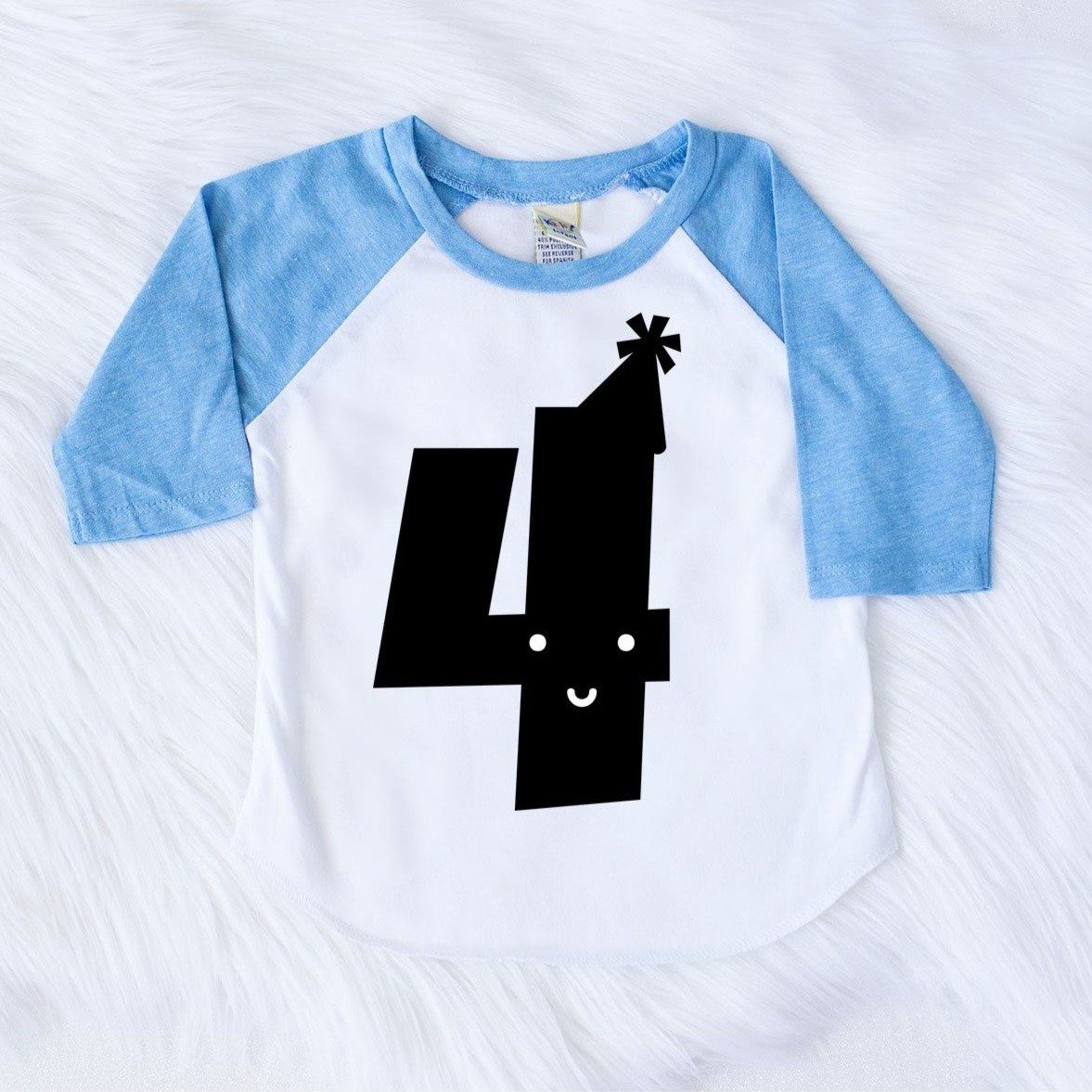 Mr. Four Birthday Shirt - Blue
