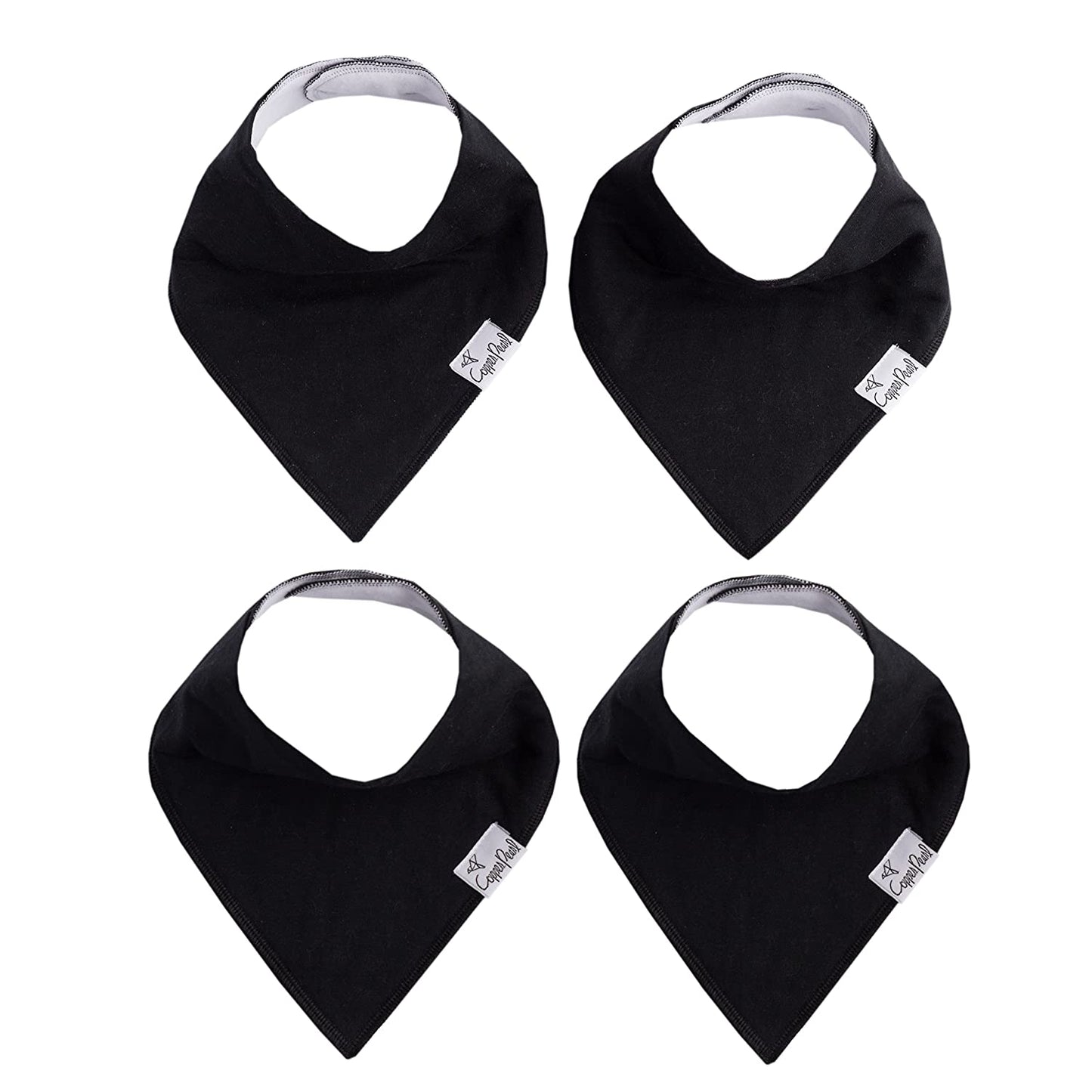 Copper Pearl Single Bandana Bibs - Black Basics