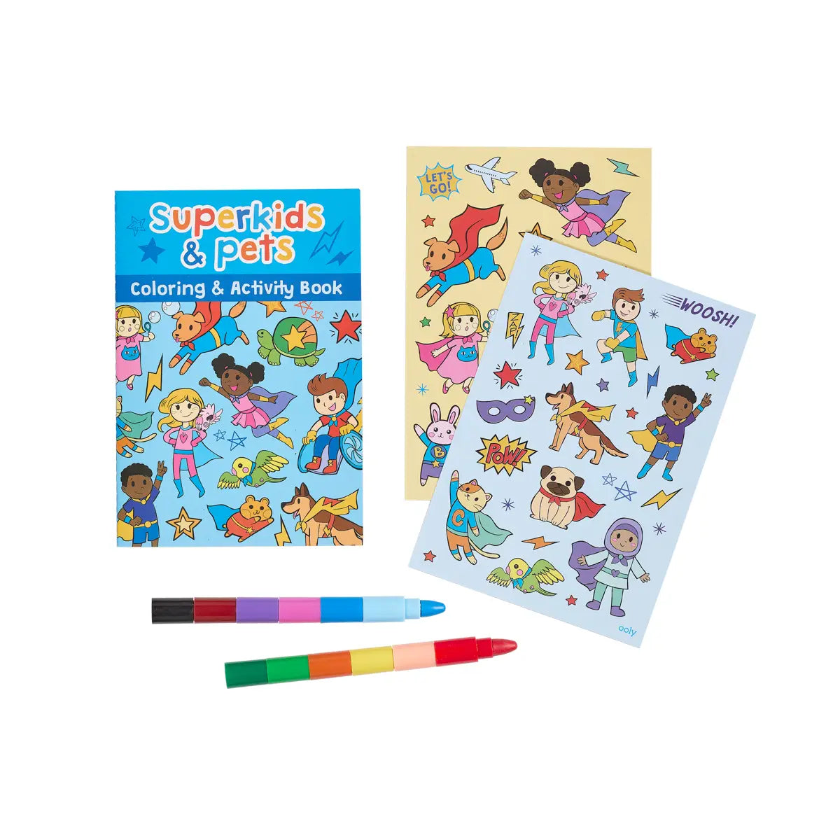 Mini Traveler Coloring + Activity Kit - Superkids & Pets