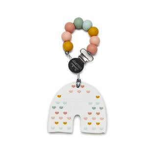 Loulou Lollipop Pastel Rainbow Silicone Teether/Clip Set