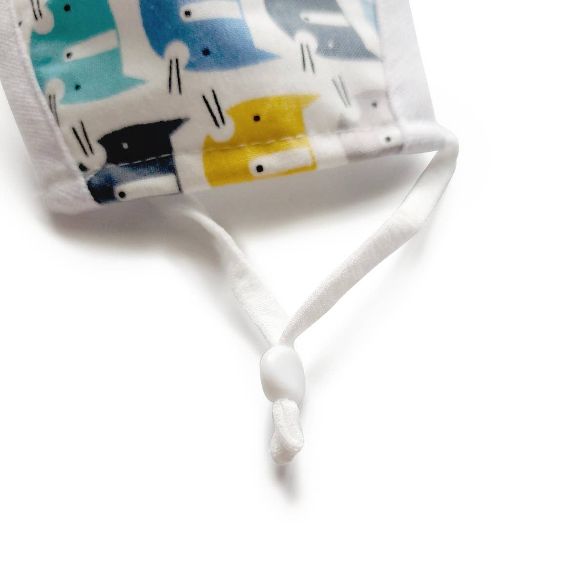Kids Washable Cotton Face Mask - Adjustable - Optional Filter Pocket - Fox Blue