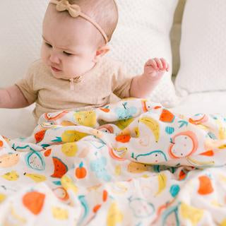Loulou Lollipop Muslin Swaddle Blanket - Cutie Fruits