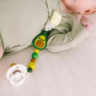 Loulou Lollipop Darling Pacifier Clip - Avocado