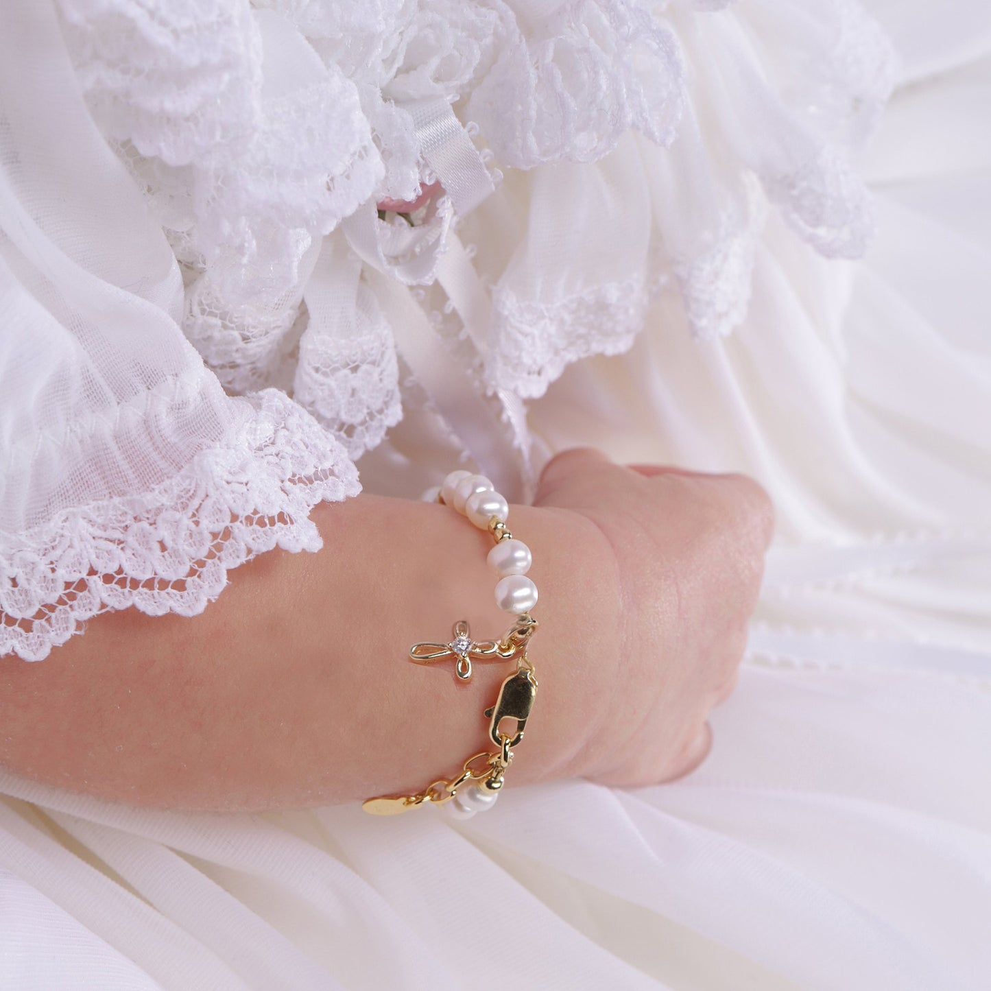 Mae - 14K Gold-Plated Bracelet with Cross