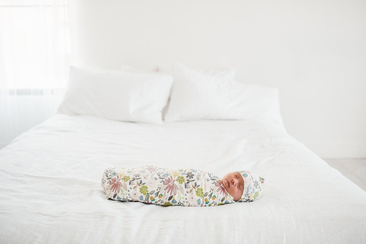 Copper Pearl Knit Swaddle Blanket - Olive