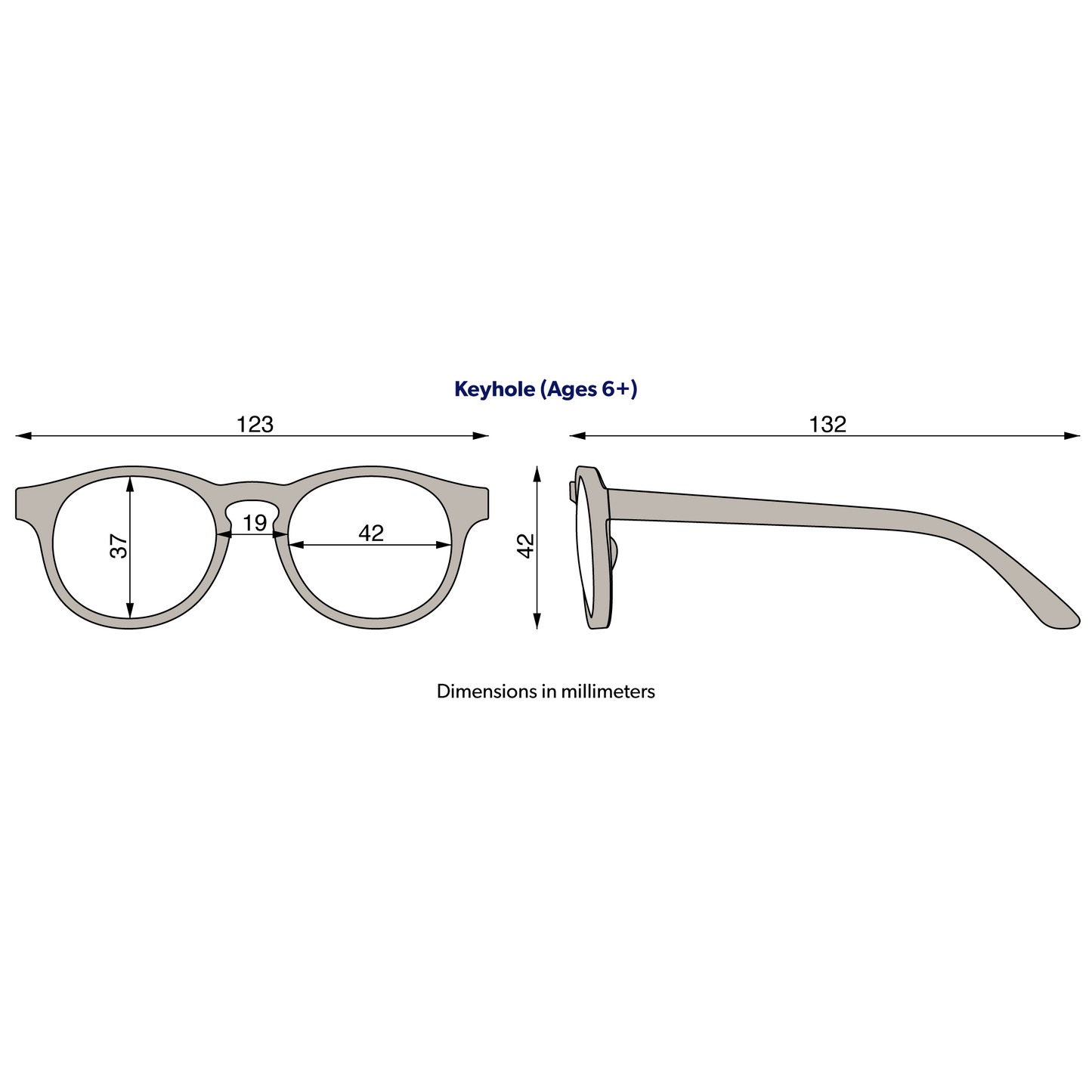 The Sunseeker Polarized Keyhole Sunglasses with Mirrored Lens