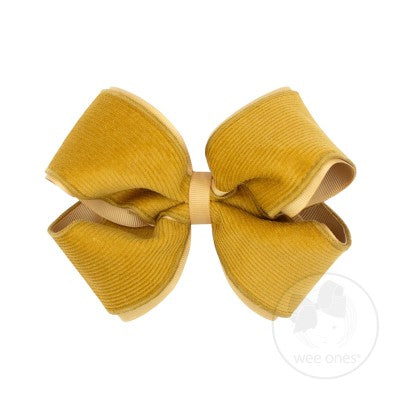 Wee Ones Small King Corduroy Overlay Bow