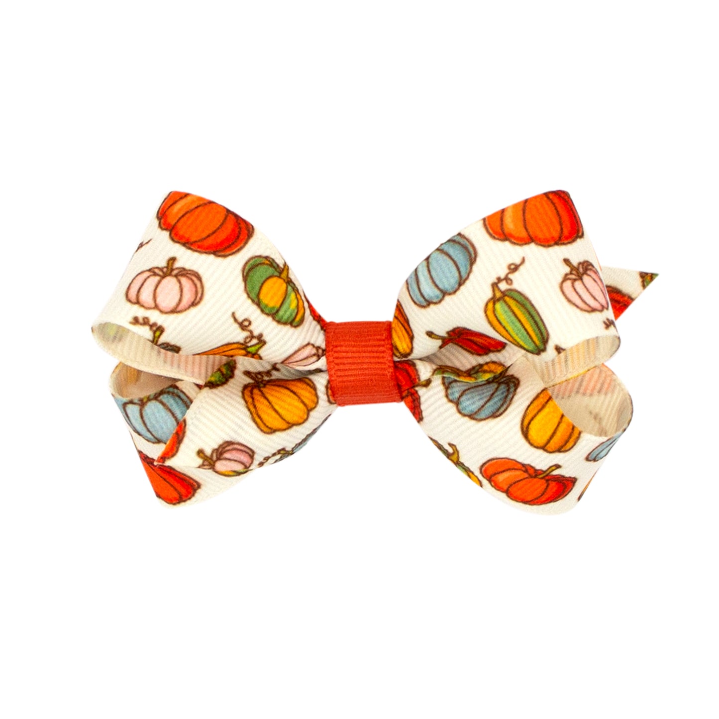 Mini Harvest-Themed Print Grosgrain Bow