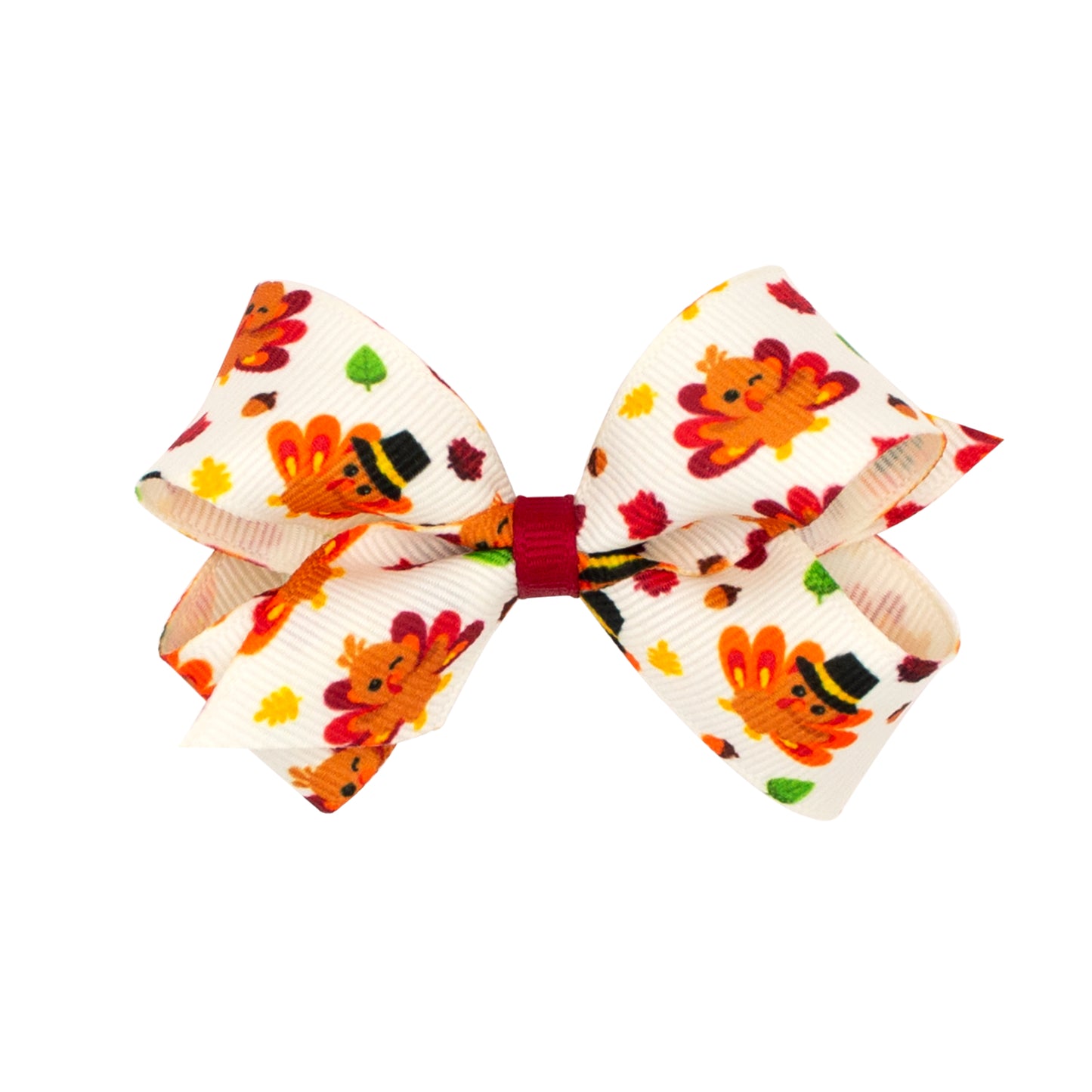 Mini Harvest-Themed Print Grosgrain Bow