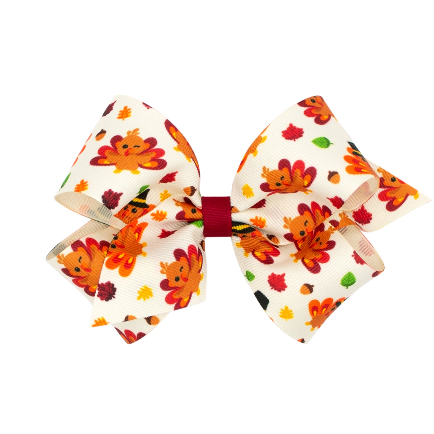 Medium Harvest-Themed Print Grosgrain Bow