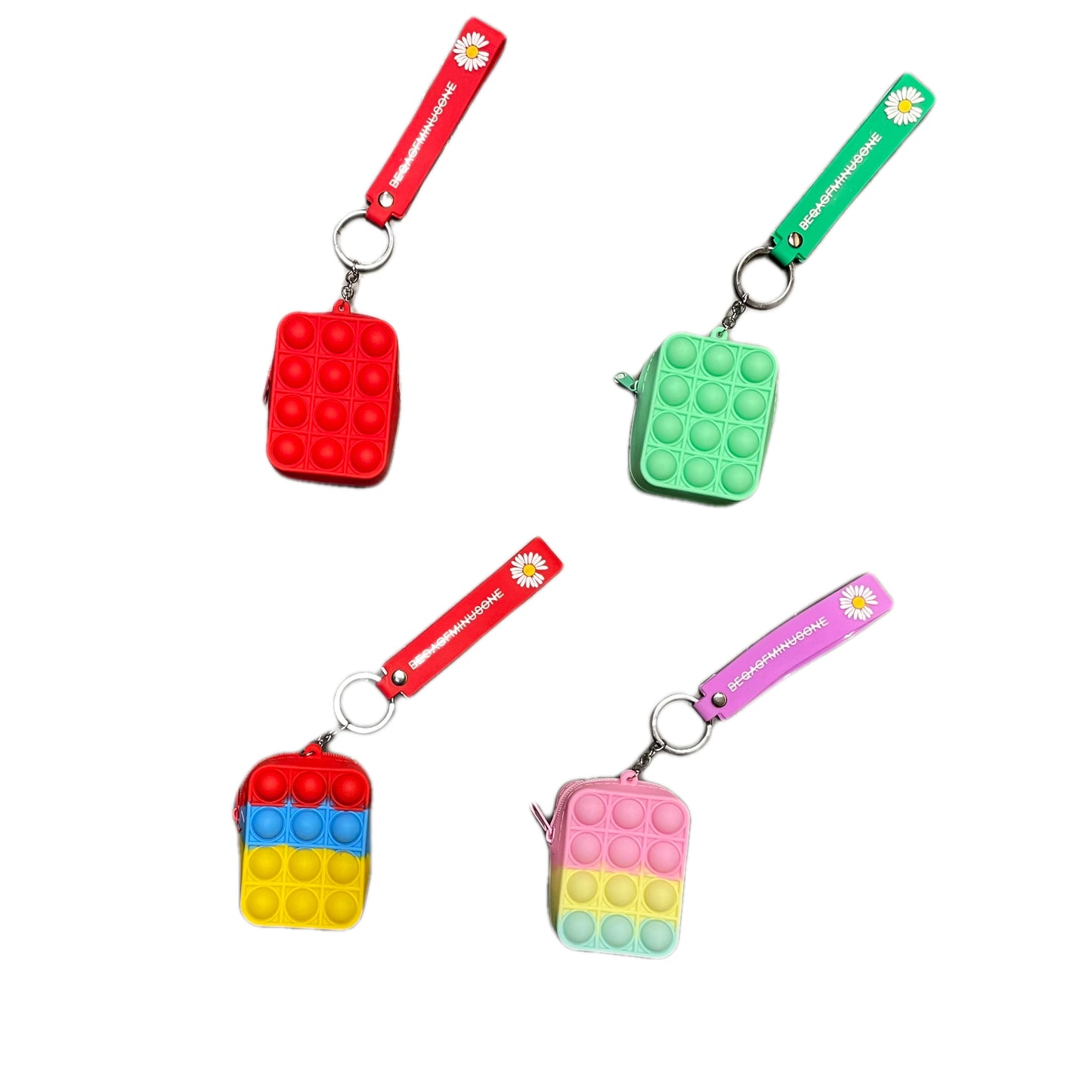 Mini Silicone Push Pop Keychain Bag