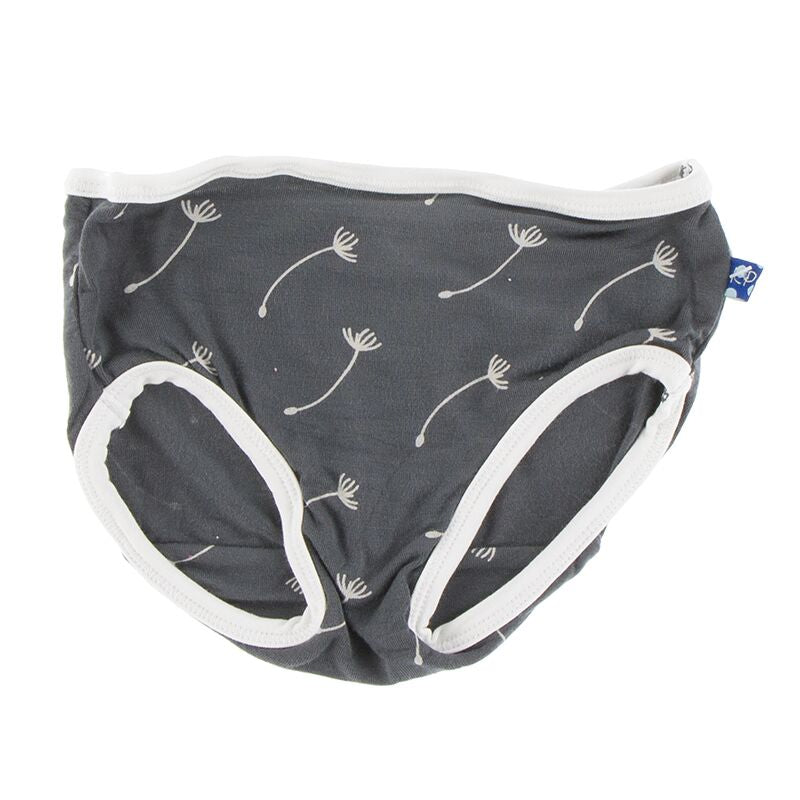 Kickee Pants Girls Print Single Underwear - Stone Dandelion Seeds