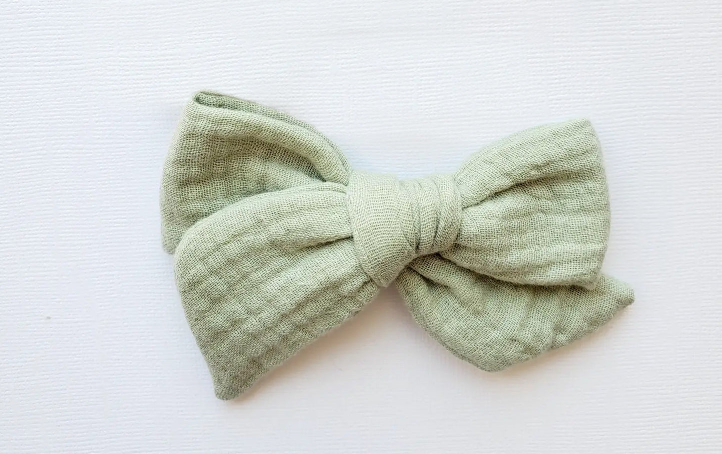 Dusty Sage Gauze Large Pinwheel Bow