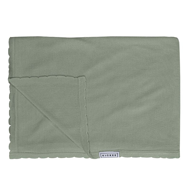 Solid Knitted Stroller Blanket - Silver Sage