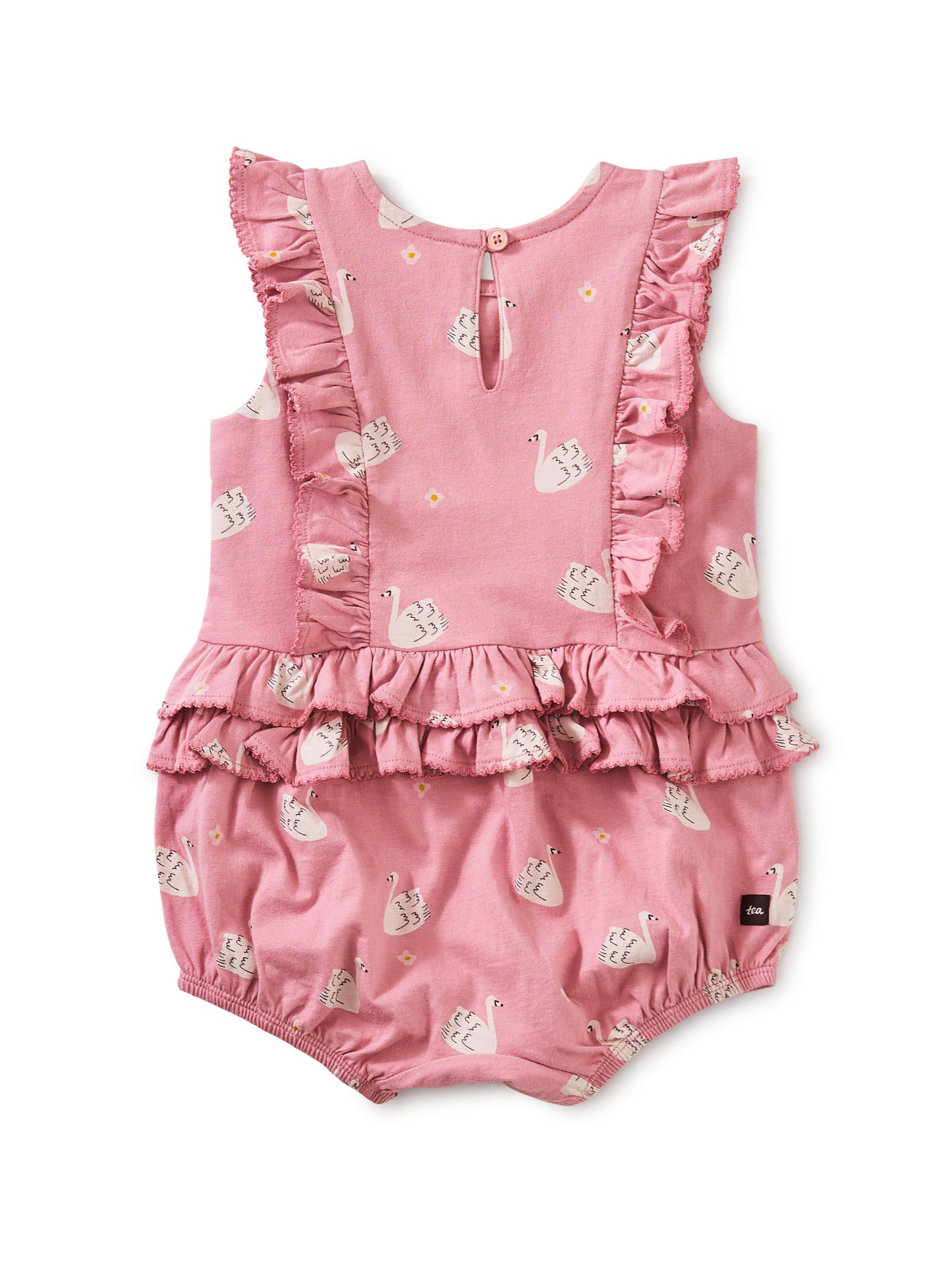 Tiered Ruffle Romper - Swan and Flower