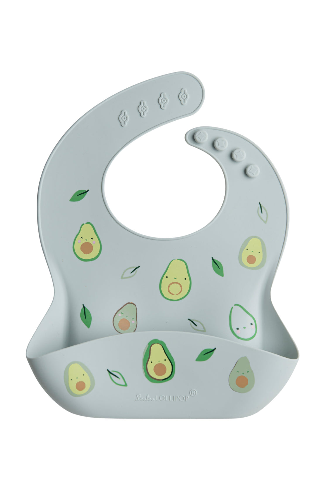 Avocados Printed Silicone Bib - Loulou Lollipop