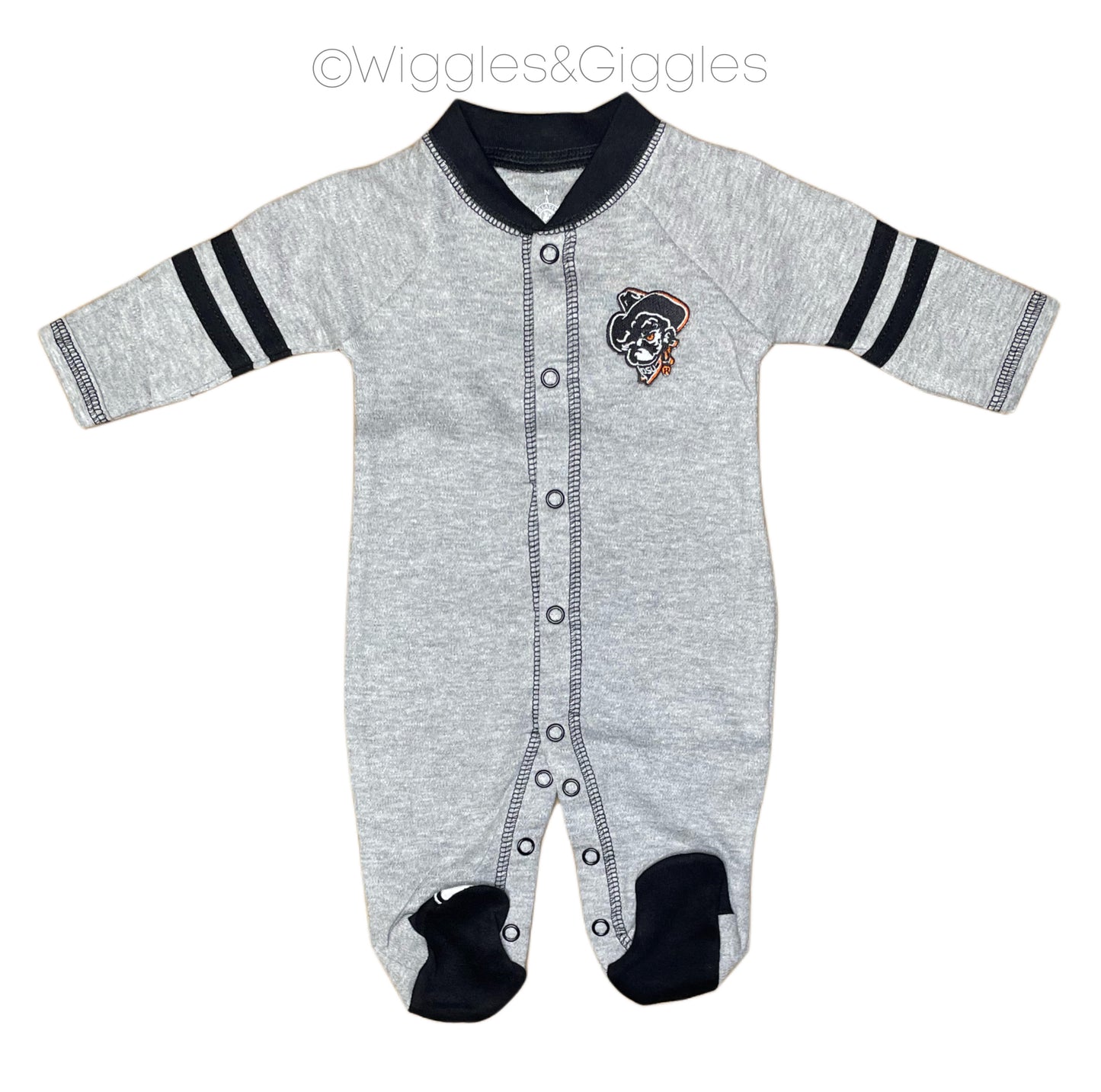 Sports Shoe Footed Romper - Oxford/Black - Phantom Pete