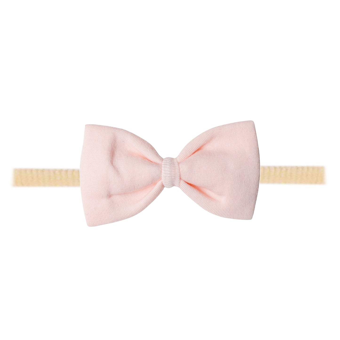 Copper Pearl Nylon Bowtie Headband - Blush