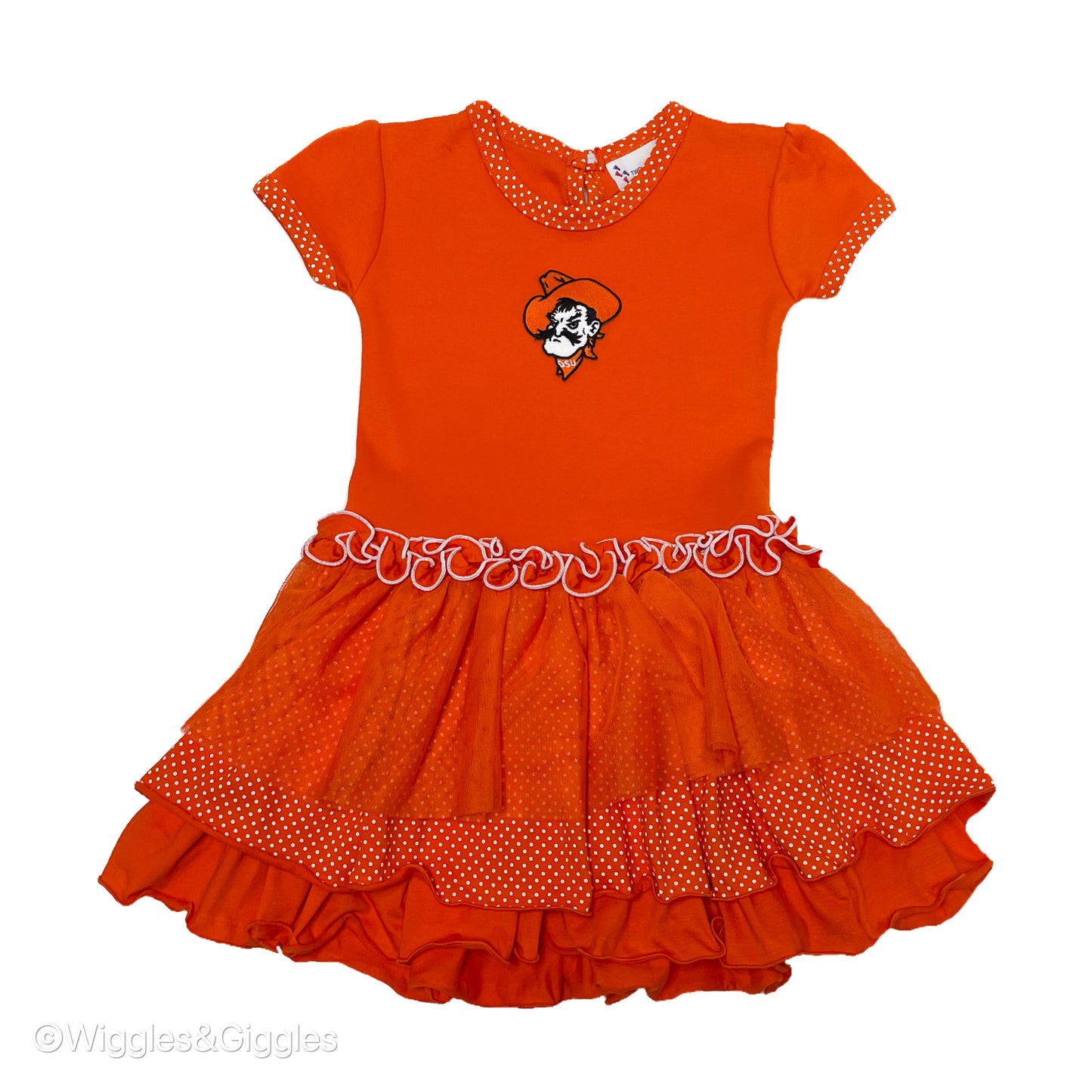 Pin Dot Tutu Dress - Orange - Pistol Pete