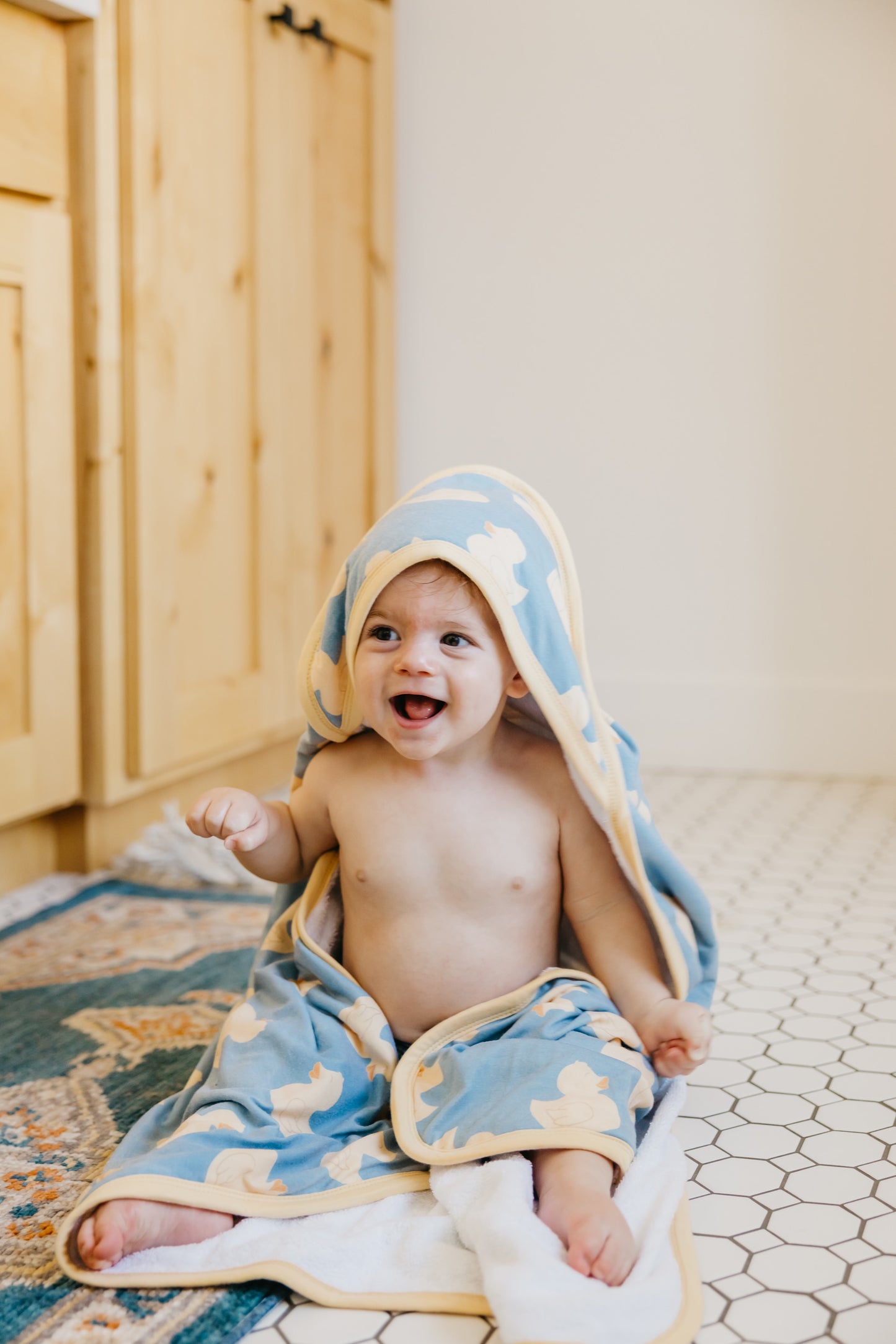 Copper Pearl Premium Knit Hooded Towel - Ducky