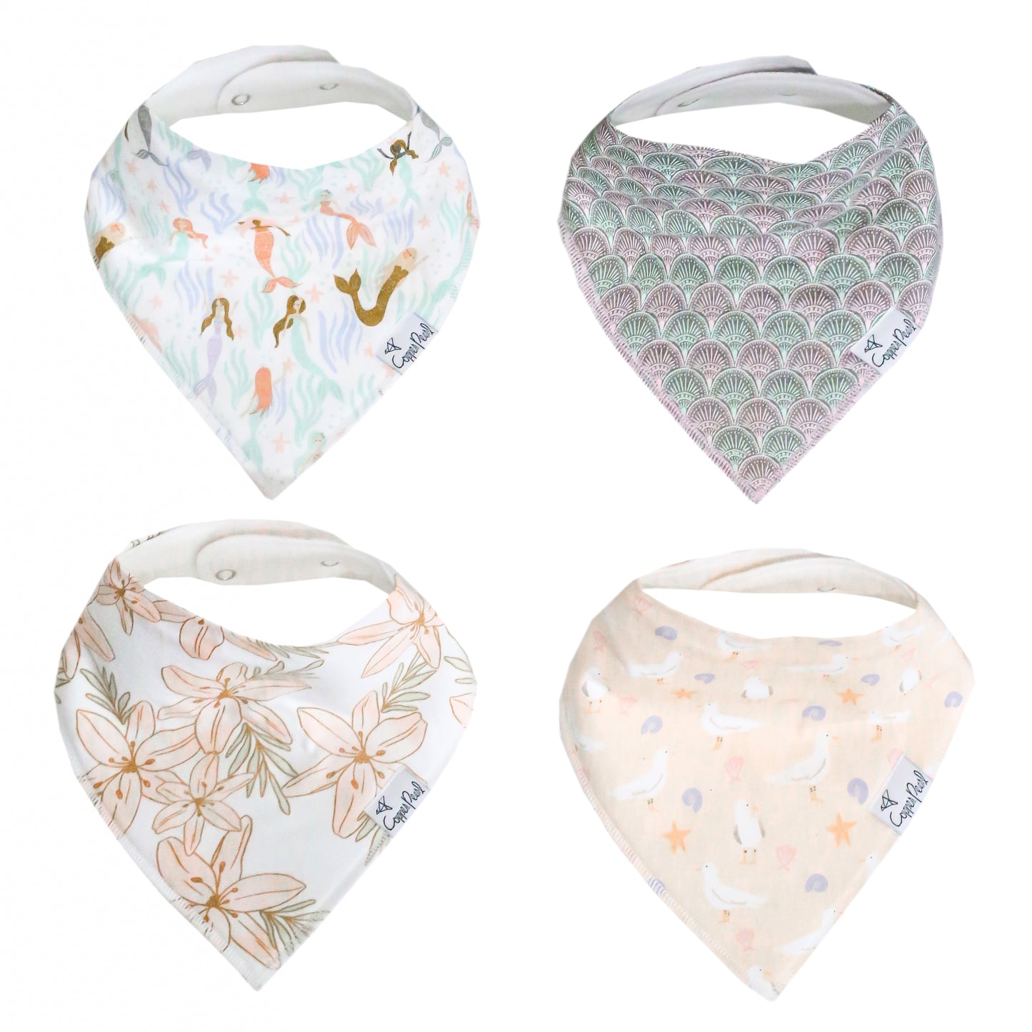 Copper Pearl Single Bandana Bibs - Coral