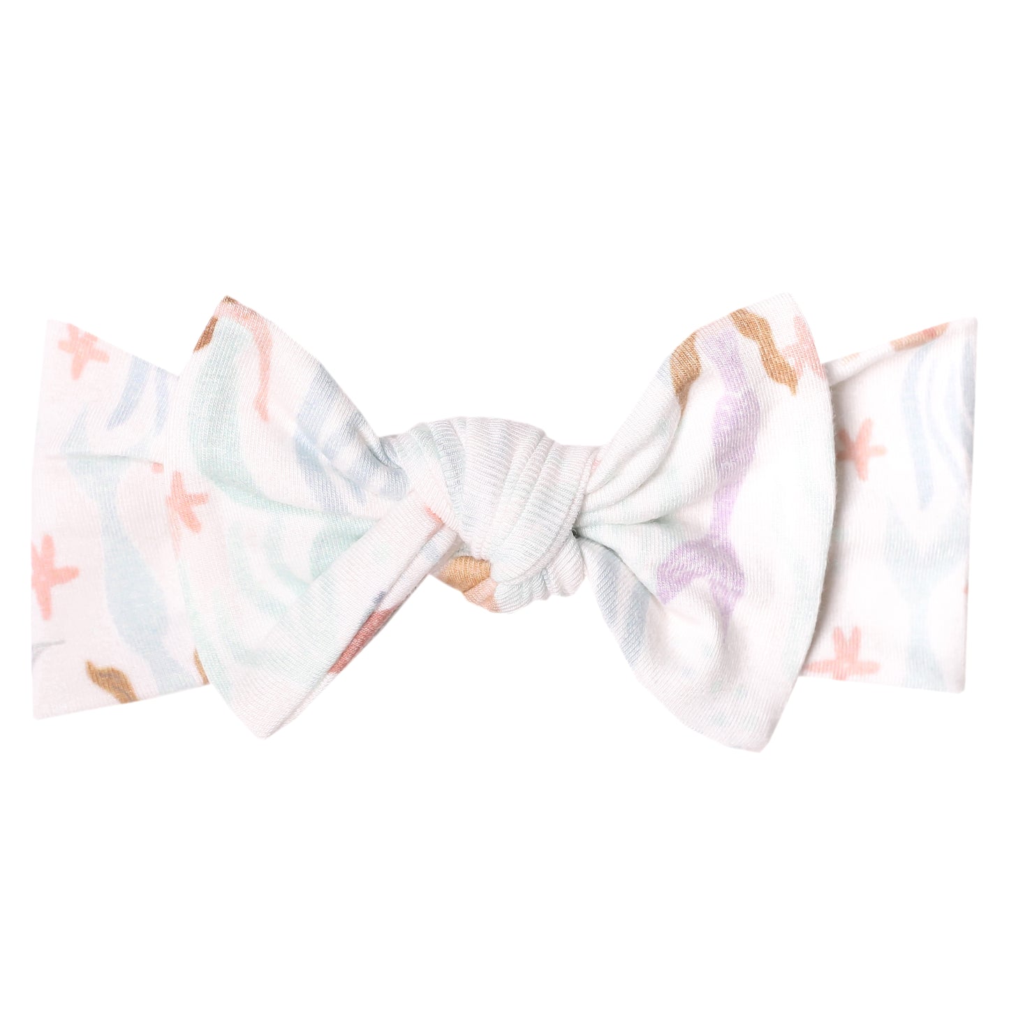 Copper Pearl Bow Headband - Coral