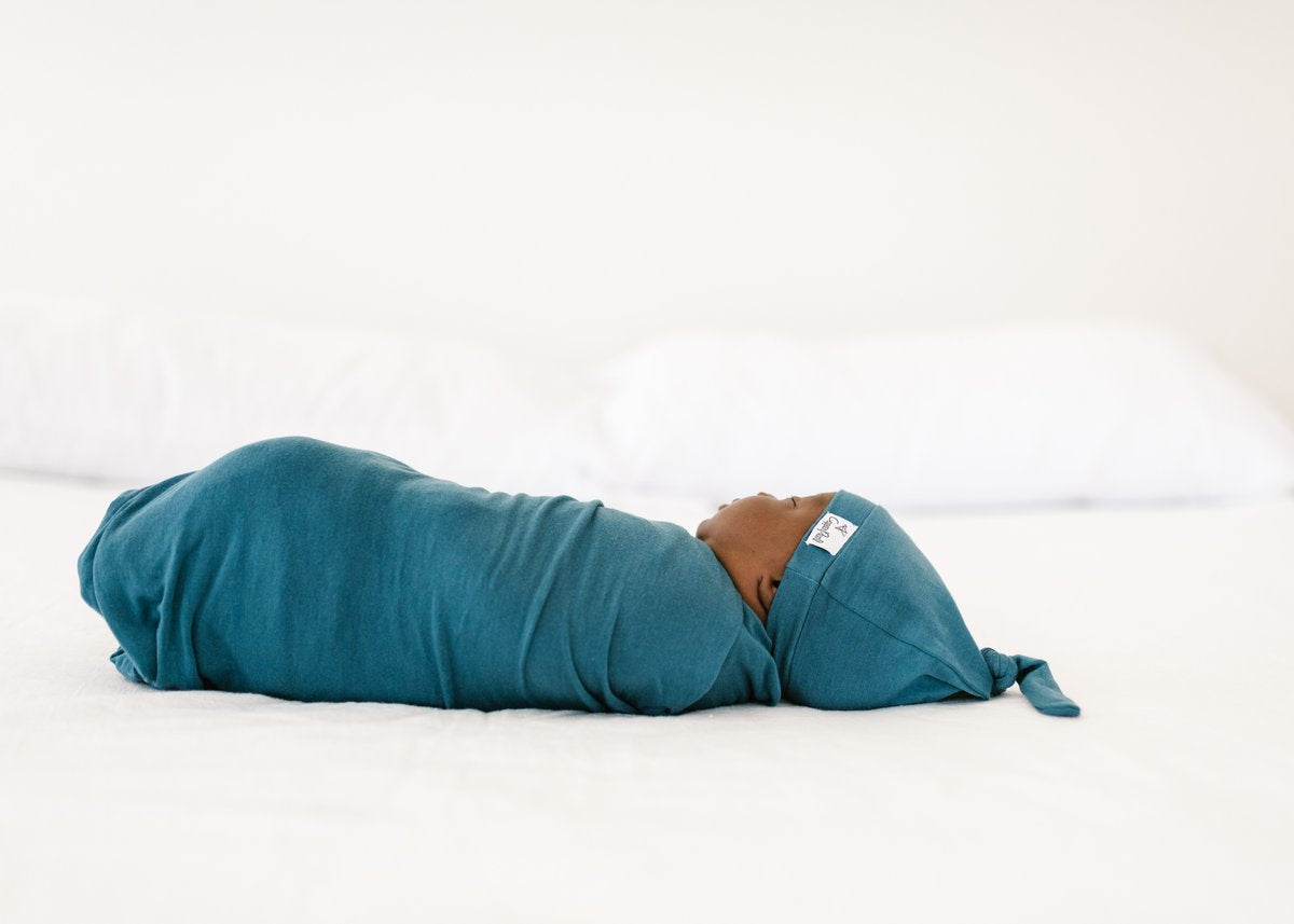 Copper Pearl Knit Swaddle Blanket - Steel