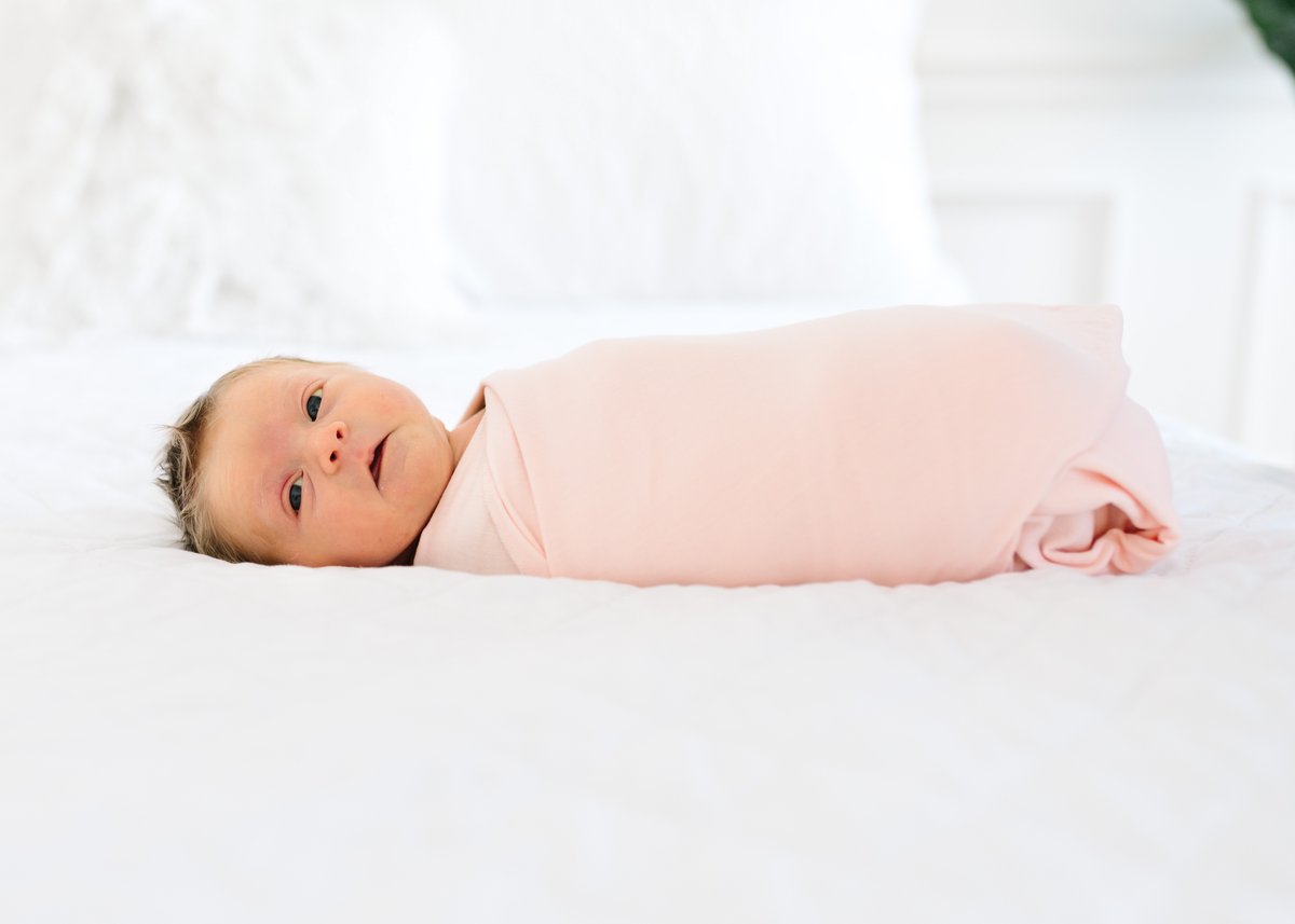 Copper Pearl Knit Swaddle Blanket - Blush