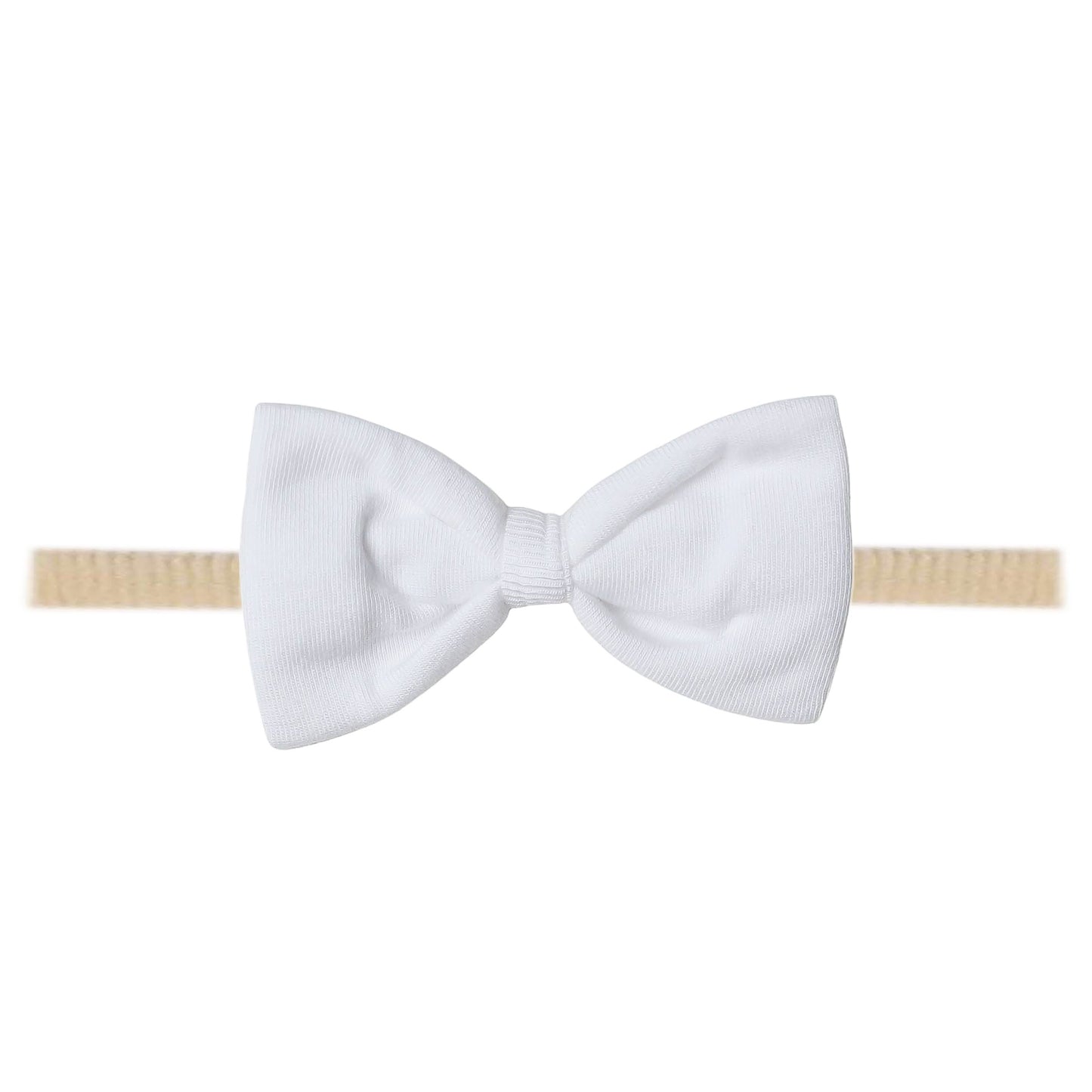 Copper Pearl Nylon Bowtie Headband - Dove