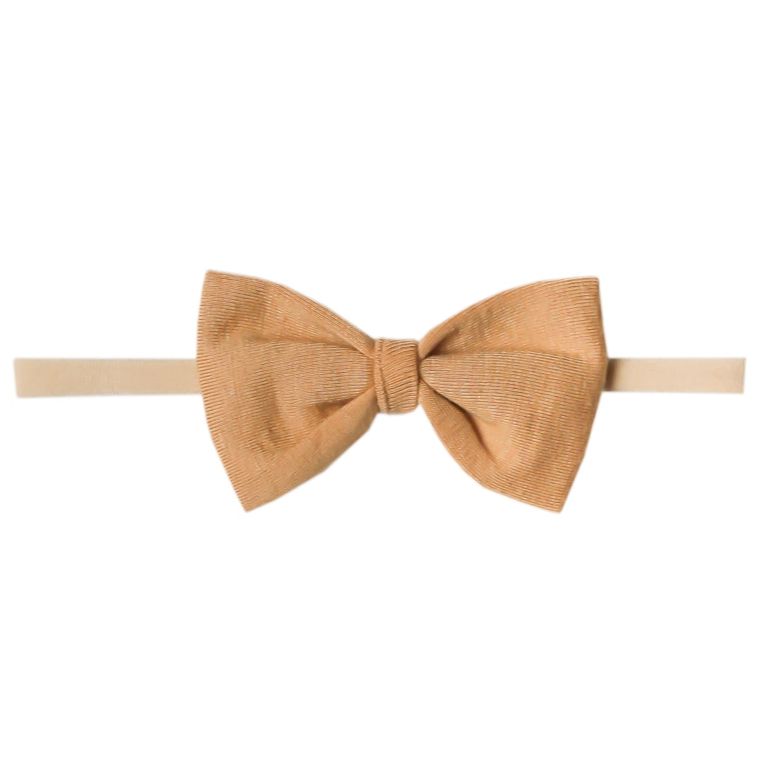 Copper Pearl Nylon Bowtie Headband - Dune