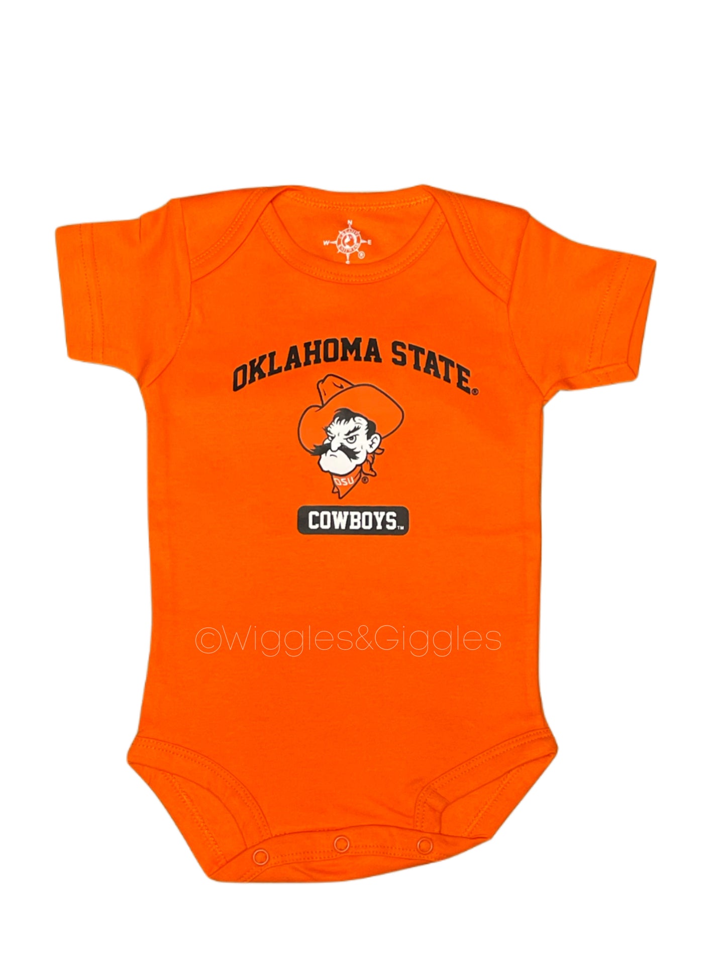 Pistol Pete Screen Print S/S Bodysuit - Orange