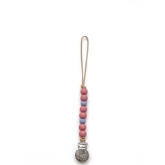 Eleanor Pacifier Clip - Blush/Orchid