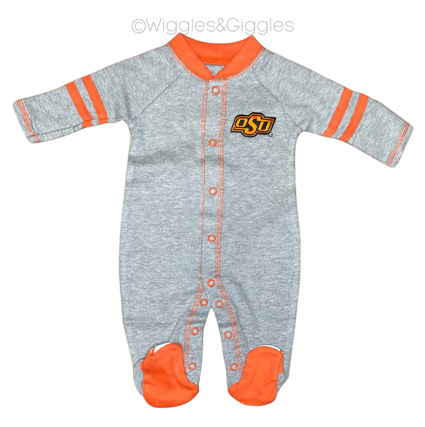 Sports Shoe Footed Romper - Oxford/Orange - OSU