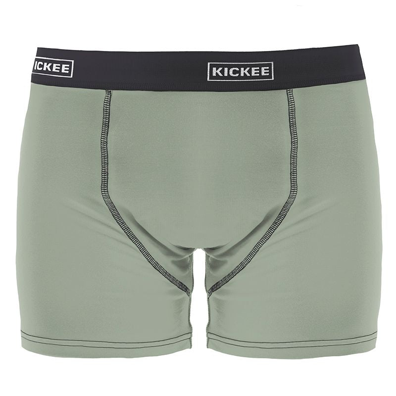 Men's Solid Boxer Brief - Silver Sage with Slate