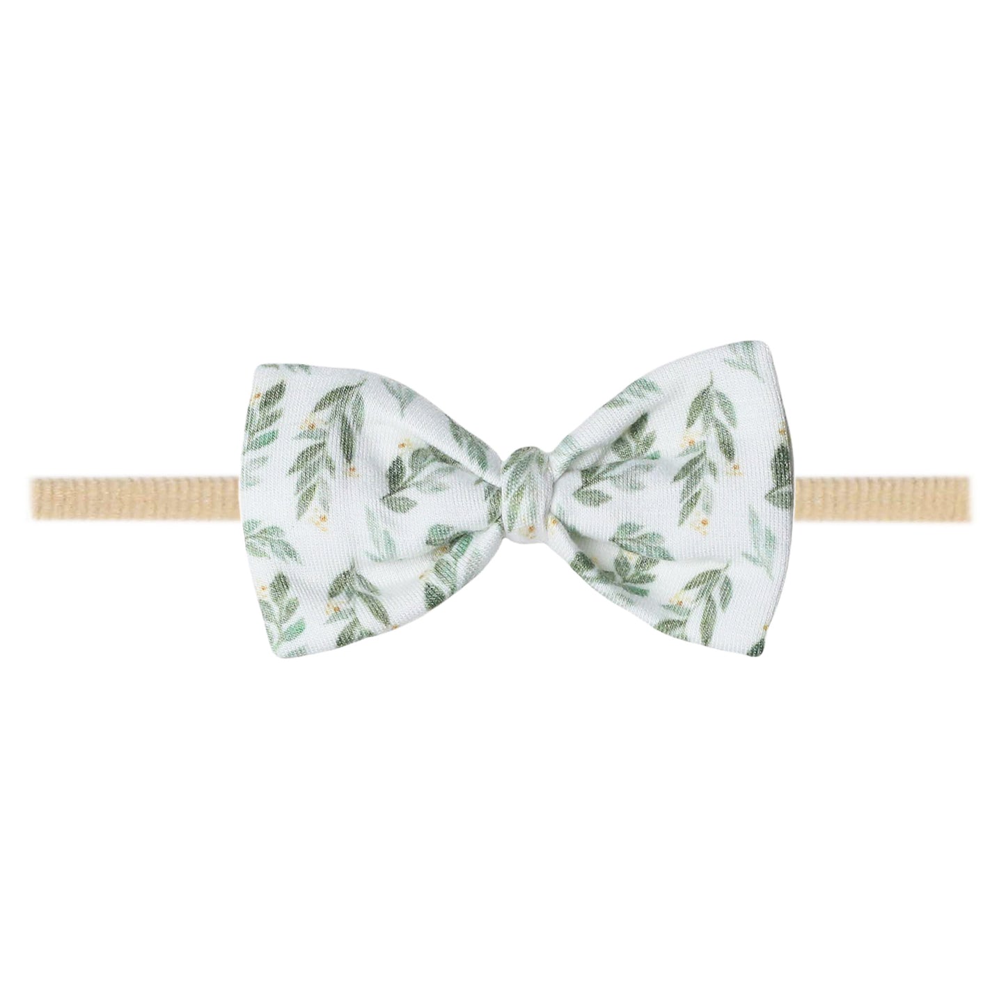 Copper Pearl Nylon Bowtie Headband - Fern
