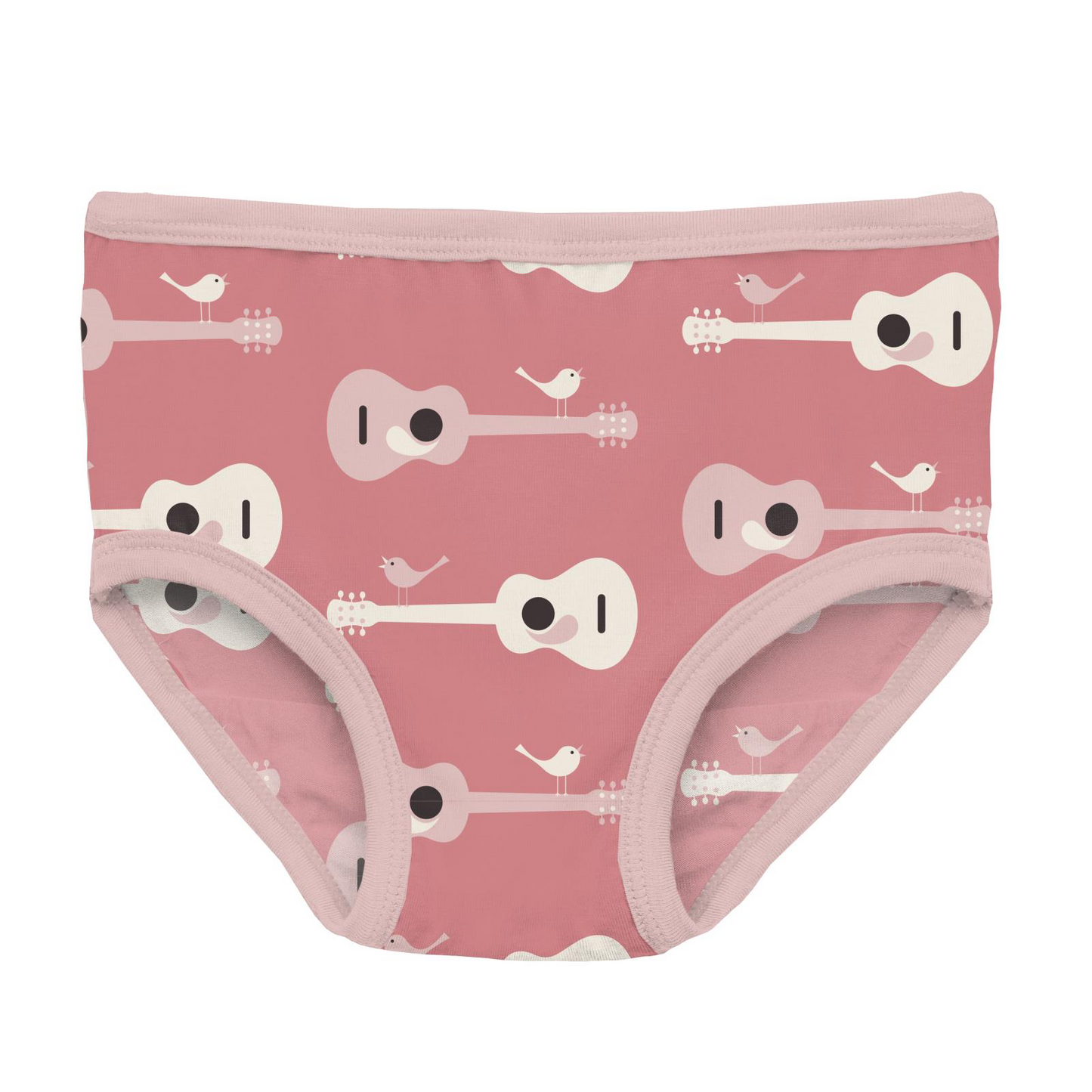 Desert Rose Guitar Birds Print Girl's Underwear
