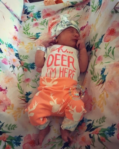 Gigi and Max Oh Deer I'm Here Newborn Outfit - Buck Coral