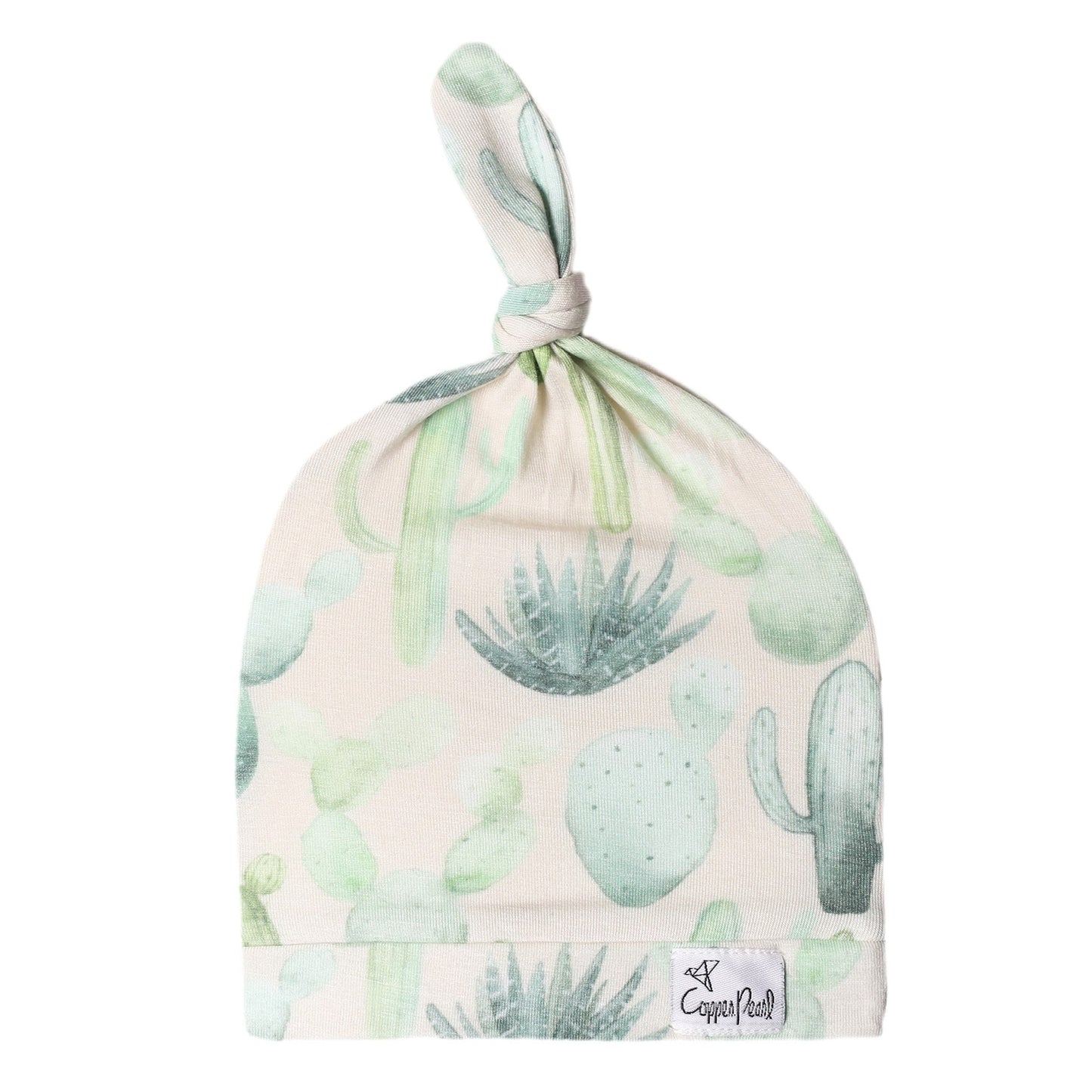 Copper Pearl Top Knot Hat 0-4mo - Desert