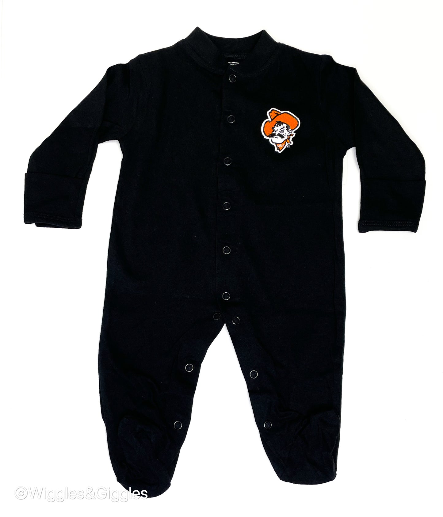 Solid Footed Romper - Black - Pistol Pete