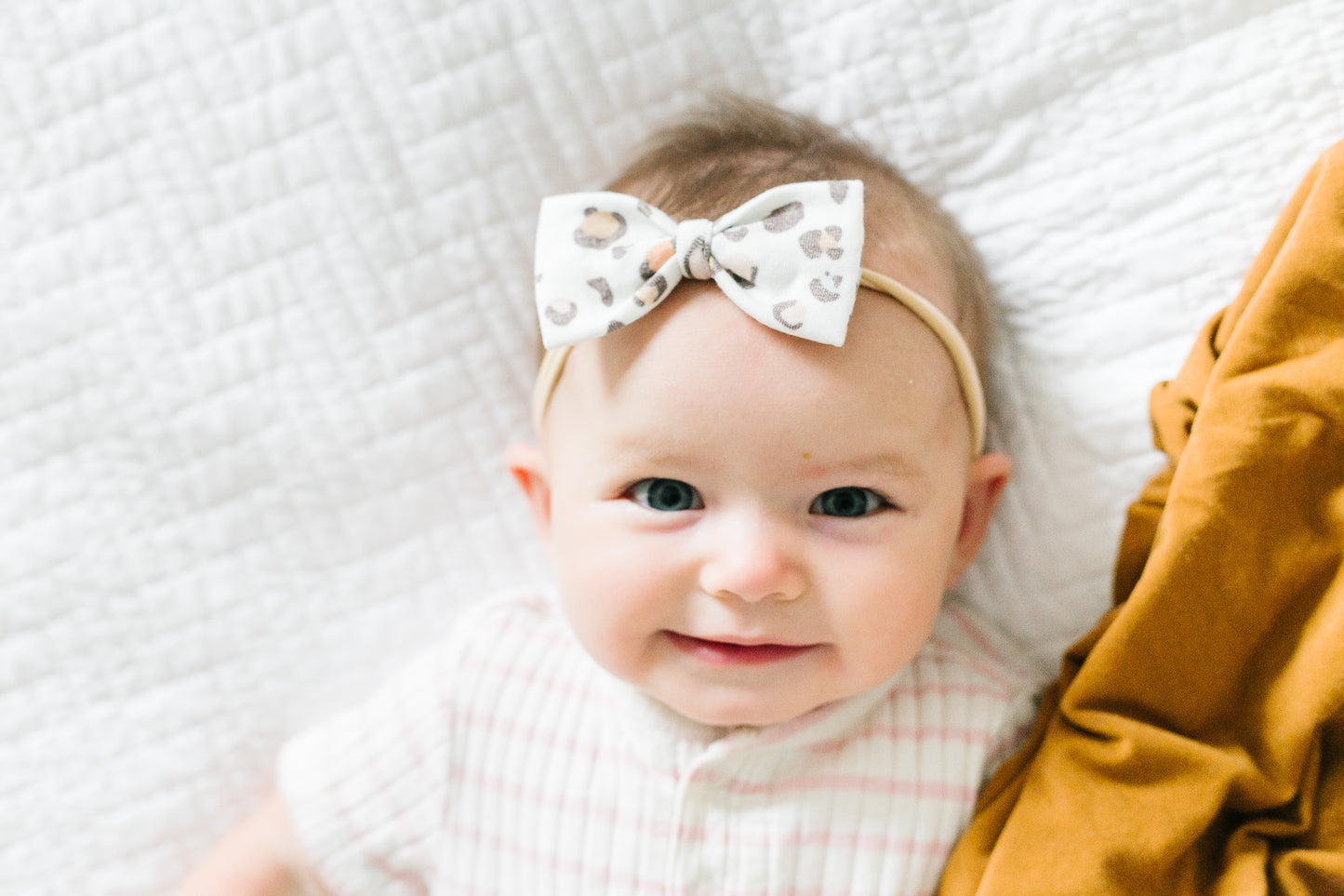 Copper Pearl Nylon Bowtie Headband - Millie